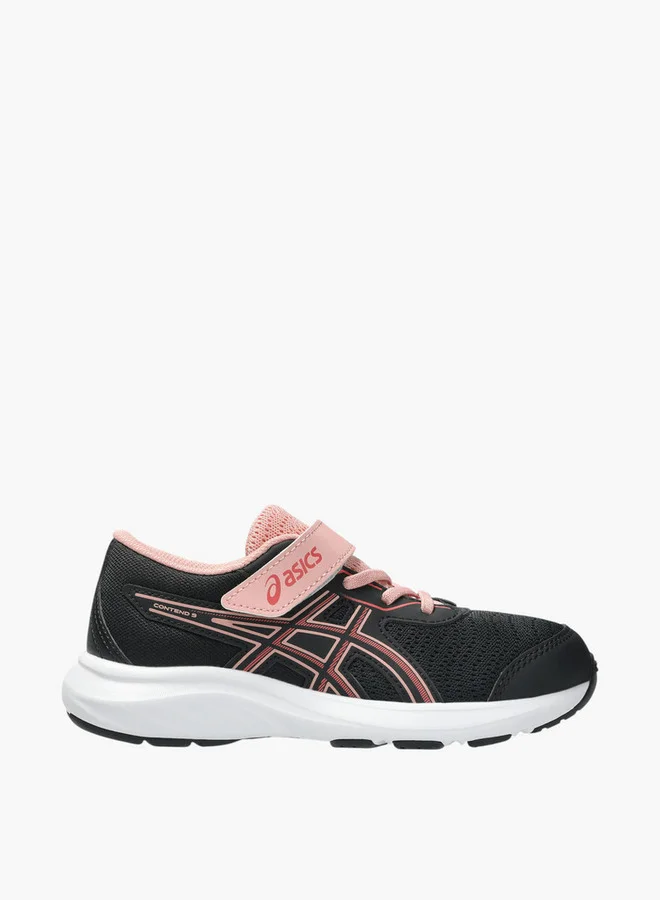 asics Girls' CONTEND 9 PS Sports Shoes with Hook and Loop Closure - 1014A338-008