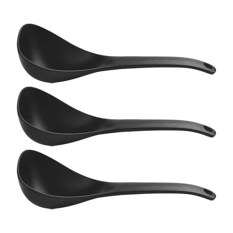 Japanese Style Long Handle Soup Spoons Set of 3 Sturdy Asian Ramen Porridge Ladles - Image 2