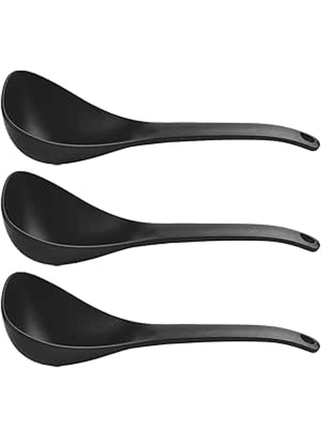Japanese Style Long Handle Soup Spoons Set of 3 Sturdy Asian Ramen Porridge Ladles - Image 1