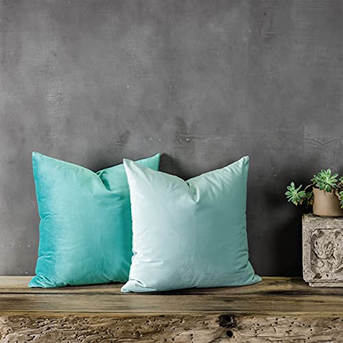QUAFOO Mist Soft Velvet Throw Pillow Covers 28x28 inch Set of 2 for Sofa Couch Bed Living Room Decorative Luxury Solid Square Cushion Covers Case with Zipper - Image 3