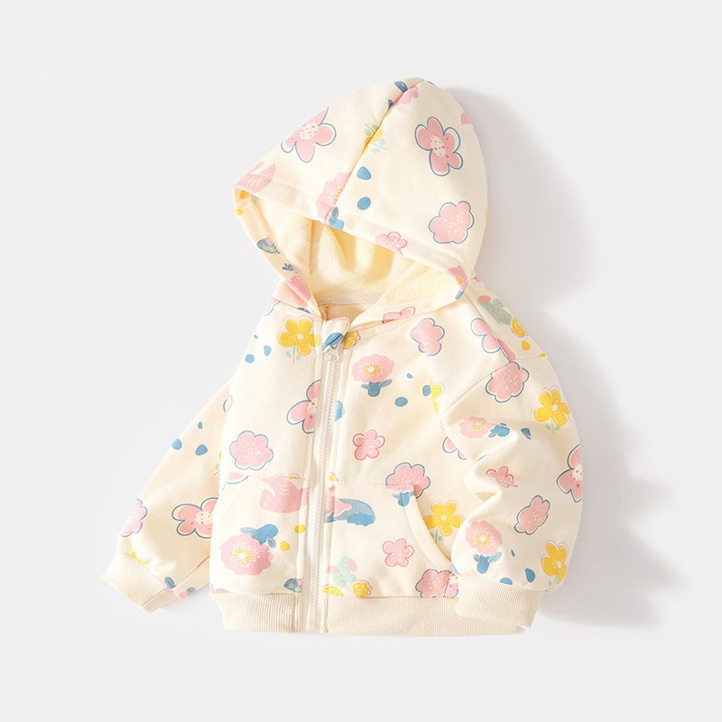 Baby Girl'S Coat Little Girl'S Sweet Autumn New Hooded Cardigan Autumn Baby'S Autumn Clothes - Image 3