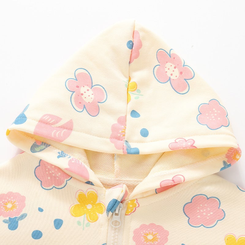Baby Girl'S Coat Little Girl'S Sweet Autumn New Hooded Cardigan Autumn Baby'S Autumn Clothes - Image 4