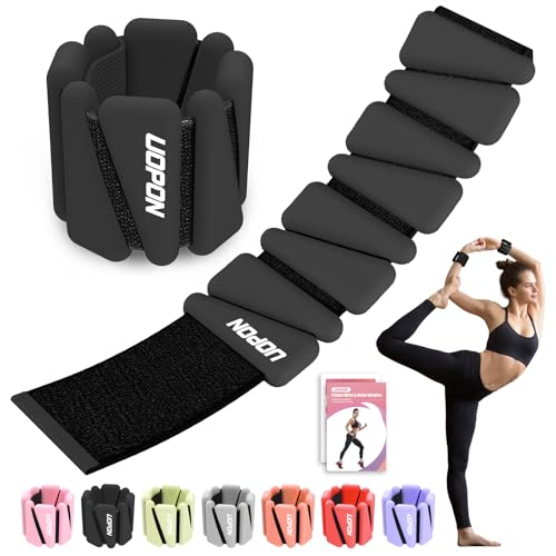 UOPON Wrist Ankle Weights for Women Set of 2, Adjustable Silicone Weighted Bangles, Wearable Ultra-durable Strips Weight Bracelet 4 lbs for Yoga, Pilates, Barre, Walking, Arm & Leg Workout - Image 1