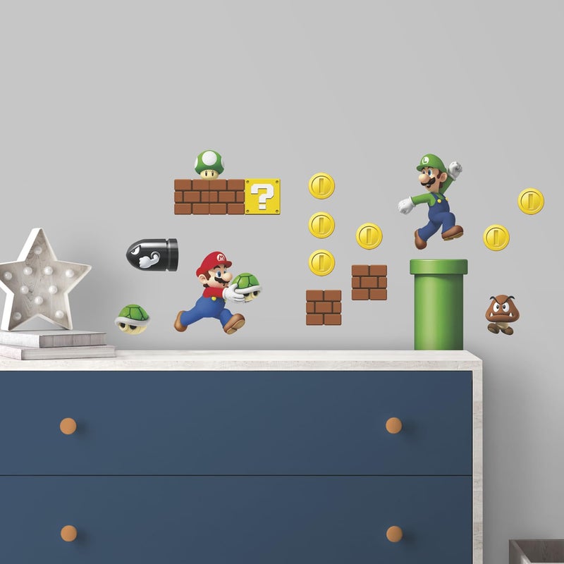 RoomMates RMK2351SCS Nintendo New Super Mario Bros Build a Scene Peel and Stick Wall Decals, Multicolored - Image 2