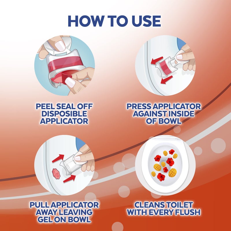 Lysol Click Gel Automatic Toilet Bowl Cleaner, Gel Toilet Bowl Cleaner, For Cleaning and Refreshing, Mango & Hibiscus, 6 Count (Pack of 1) - Image 5