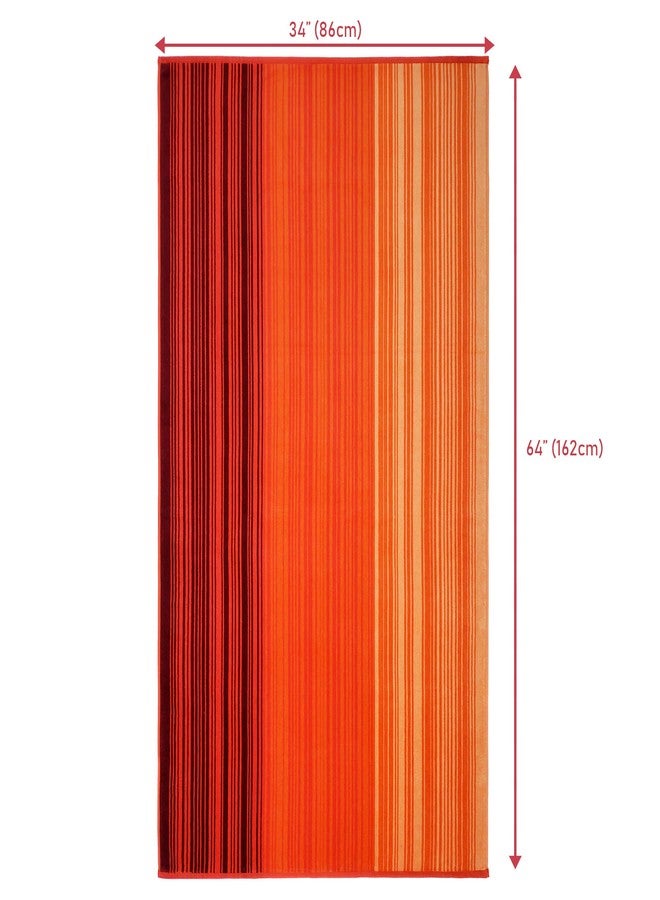 Softerry Reversible Premium Large Beach Towel 34 x 64 inch - Luxury Soft Velour in front and absorbent Cotton Terry Loop on reverse side. (Ombre, Single 34"x 64") - Image 2