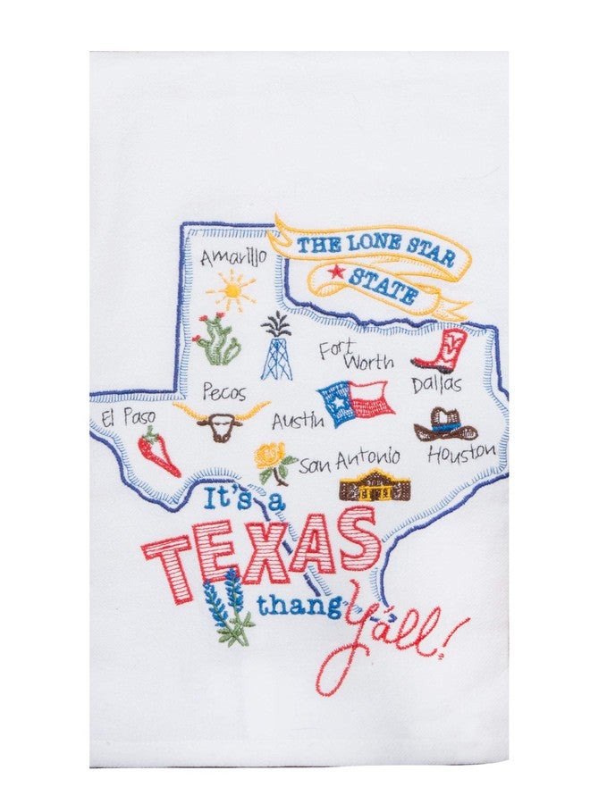 Kay Dee Designs Texas Map Home State & Souvenir Embroidered Dish Towels, Bundle Set of 2 State of Texas Kitchen Towels - Image 2