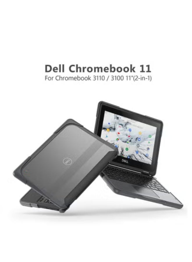 GULFLINK Hard Shell Case Cover with Kickstand Shockproof Function For Dell, Chrome book 3100/3110 11.6 inch Grey - Image 1