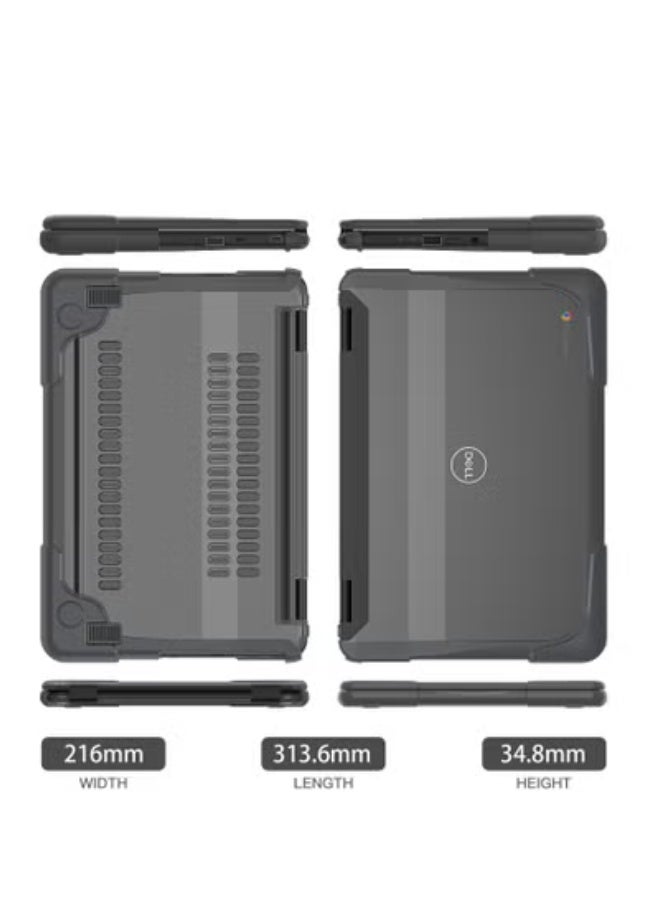 GULFLINK Hard Shell Case Cover with Kickstand Shockproof Function For Dell, Chrome book 3100/3110 11.6 inch Grey - Image 3