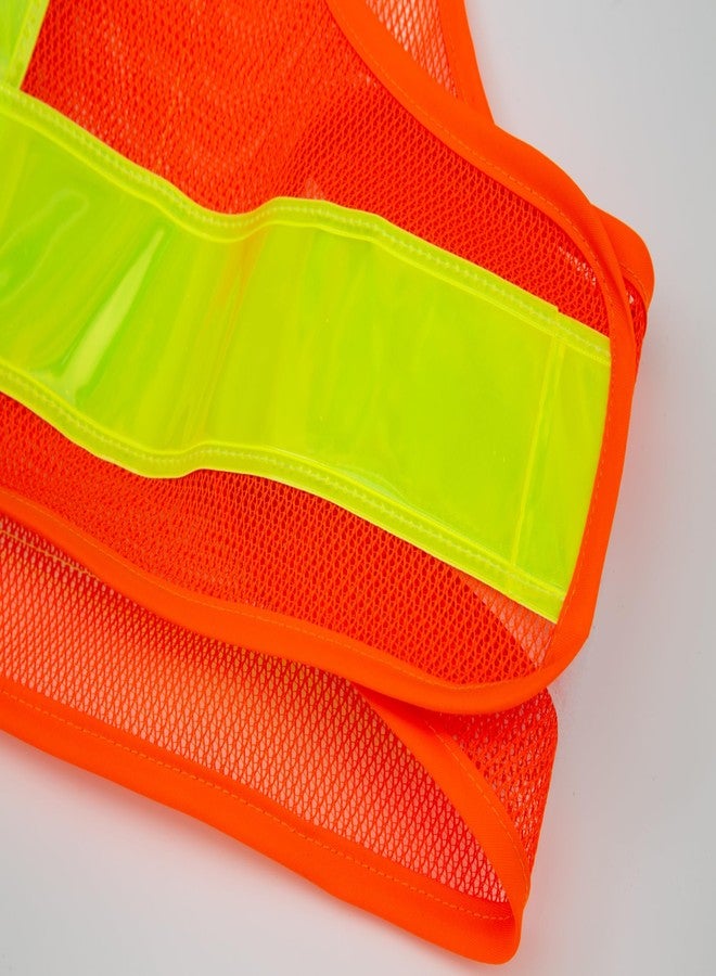 YOA Hi-Vis Safety Vest - Neon Yellow/Orange V-Shape Reflective - Breathable Mesh Unisex One Size - for Cycling & Outdoor Work - Image 5