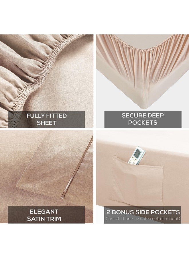 Mueller Mueller Luxury 6 Piece Queen Sheet Set - Ultra-Soft 1800 Series, Cooling & Breathable Hotel Quality Bed Sheets, Deep Pocket up to 16" - Hypoallergenic, Wrinkle-Resistant, Oeko-TEX, Cream  - Image 4