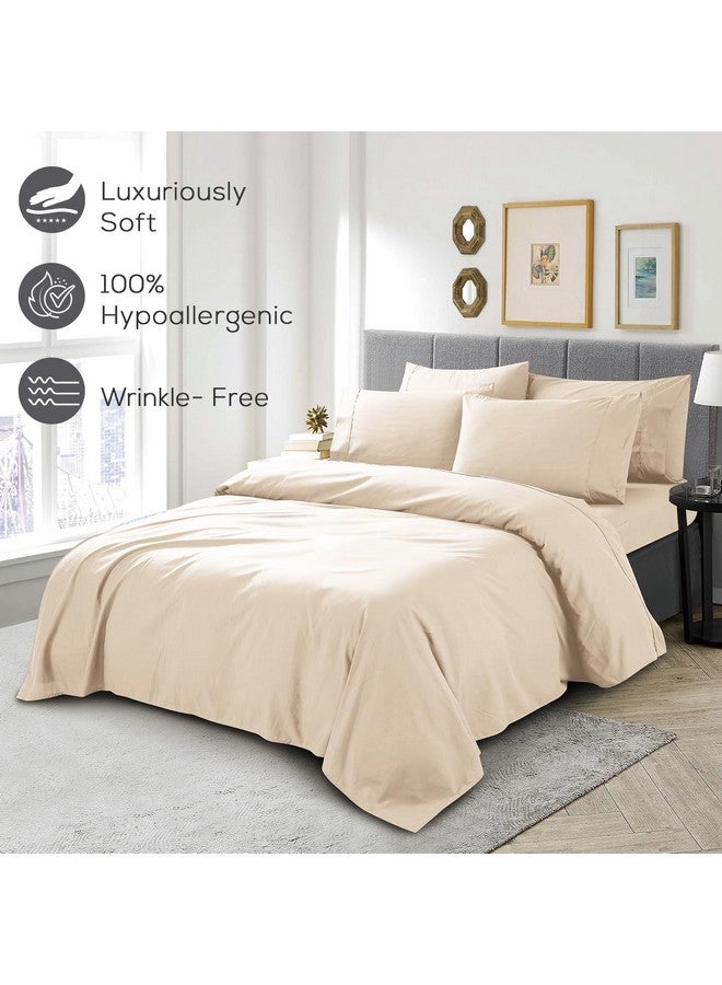 Mueller Mueller Luxury 6 Piece Queen Sheet Set - Ultra-Soft 1800 Series, Cooling & Breathable Hotel Quality Bed Sheets, Deep Pocket up to 16" - Hypoallergenic, Wrinkle-Resistant, Oeko-TEX, Cream  - Image 5