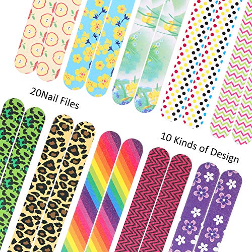 Mudder 20 Pcs Nail File Colorful Emery Boards Nail Buffer File Tools for Women Double Sided Filers for Shaping and Smoothing Toenails and Fingernails - Image 3