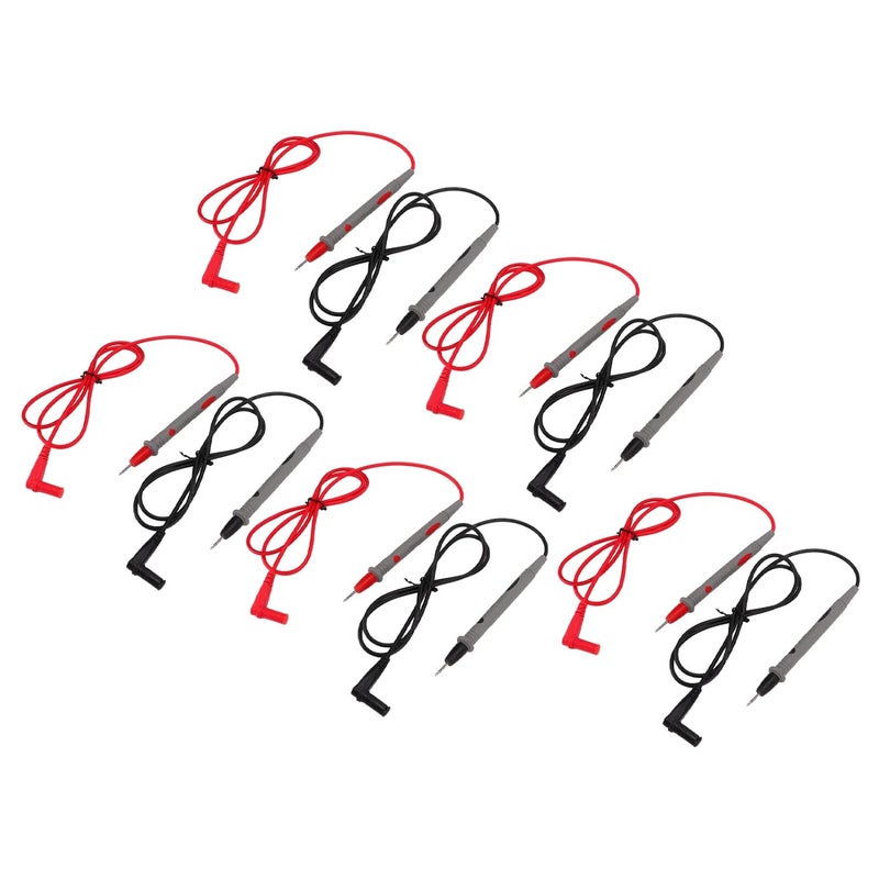 Multimeter Test Wire Set, 5pcs 1000V 10A, Red Black, Flexible PVC Silicone Cords - Plated, Stable Contact for Accurate Measurement - Image 1