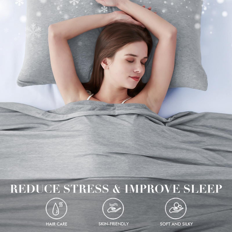 LUXEAR Cooling Blanket for Hot Sleepers Night Sweats Queen Size Cool Summer Blanket 79 X 86in Japanese Q-Max>0.5 Arc-Chill Cooling Fiber Keep Adults/Children Cool All Night Soft Breathable All-Season-Grey - Image 4