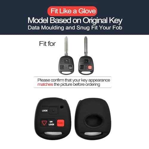 INFIPAR 2pcs Compatible with Lexus GX470 LX470 RX300 Toyota FJ Cruiser Land Cruiser Key Fob Cover Case Key Chain Protector Shell Holder - Image 2