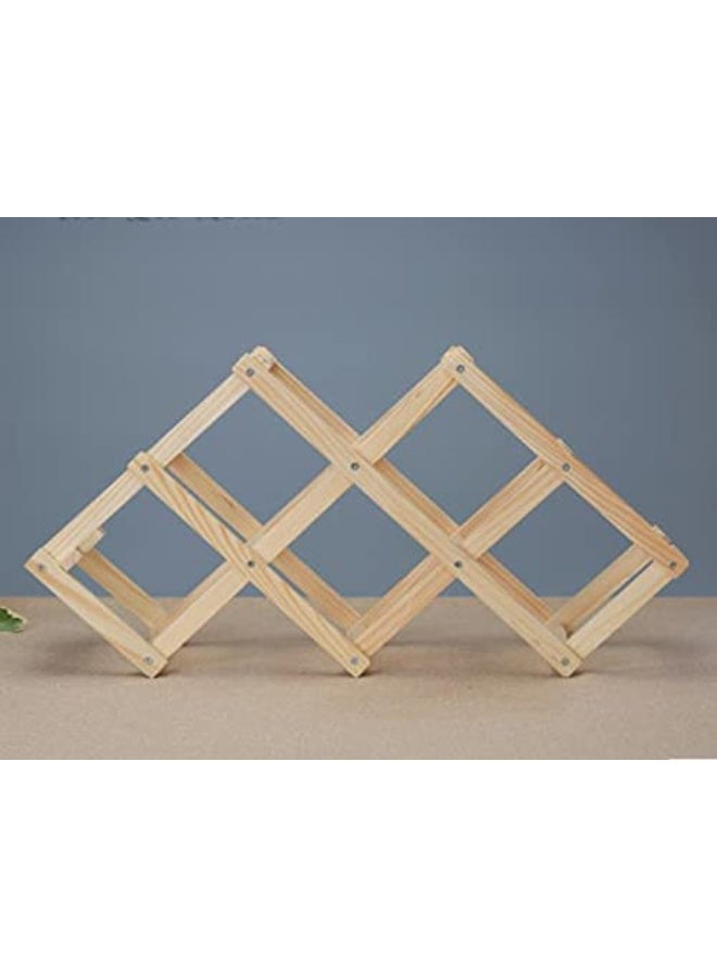 HOME TASTE Hometaste Free-Standing Wooden Wine Rack For Display And Storage - Tabletop And Countertop Bottle Holder Shelves (6 Bottle Natural)  - Image 2