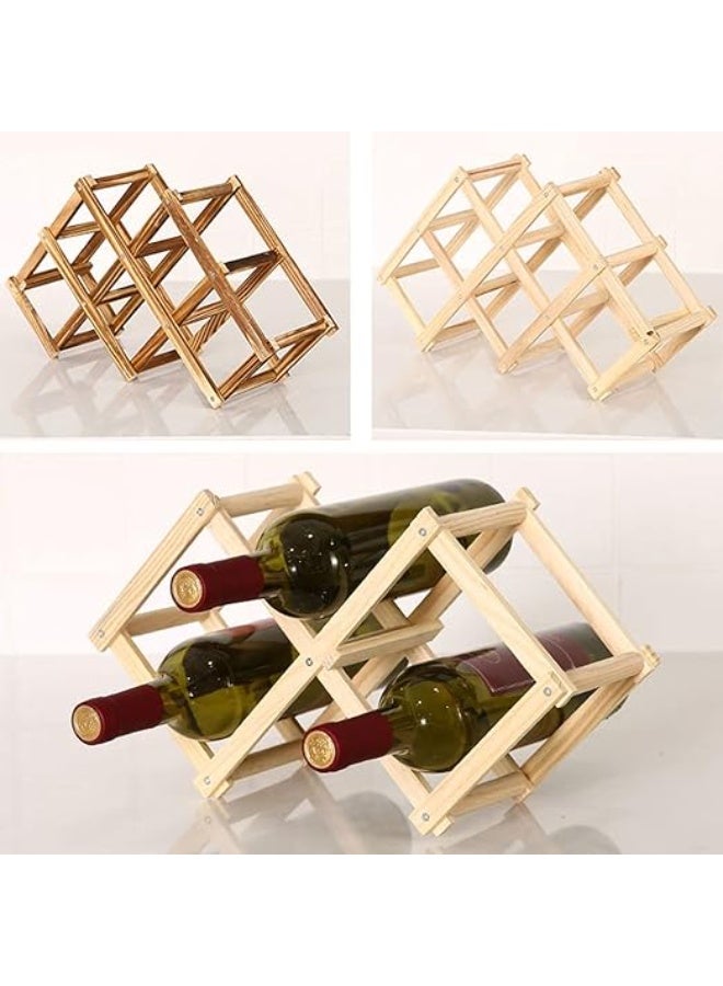 HOME TASTE Hometaste Free-Standing Wooden Wine Rack For Display And Storage - Tabletop And Countertop Bottle Holder Shelves (6 Bottle Natural)  - Image 5