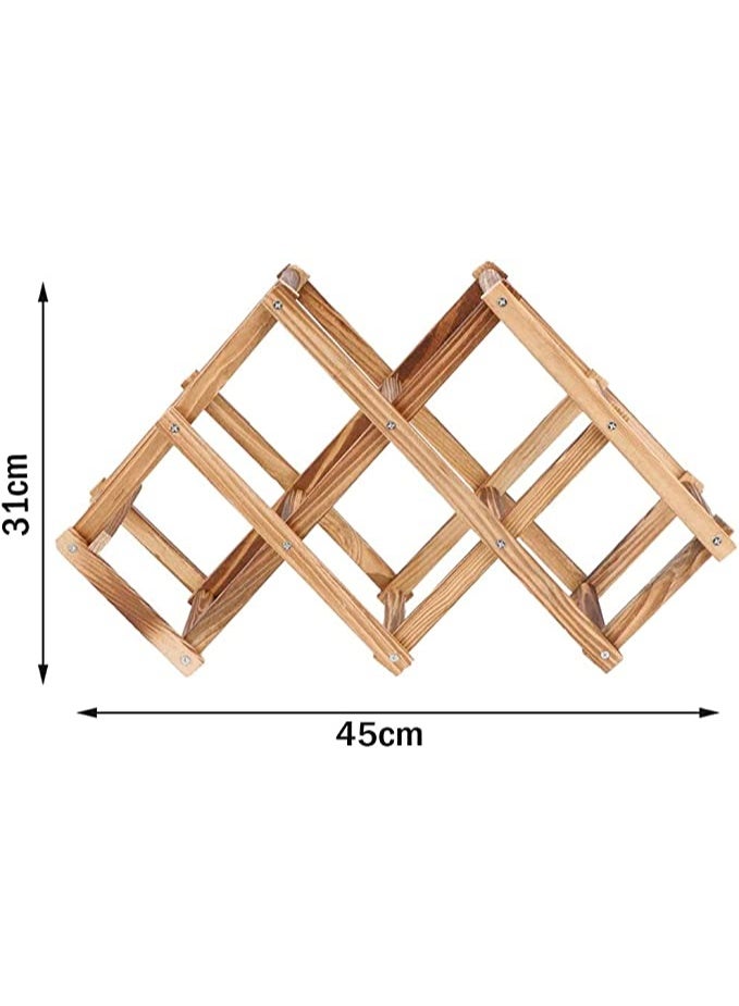 HOME TASTE Hometaste Free-Standing Wooden Wine Rack For Display And Storage - Tabletop And Countertop Bottle Holder Shelves (6 Bottle Natural)  - Image 3