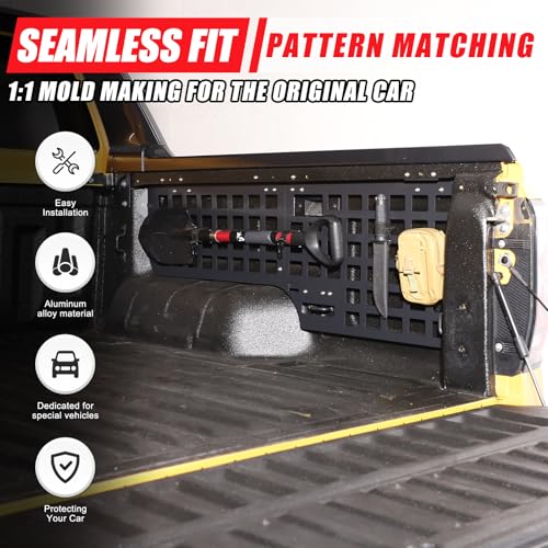 Lcojicep Side Bed Molle Panel Compatible with Ford Ranger 2023 2024+，Short Bed Truck Bed Panel Rear Storage Organizer Cargo Shelf Rack Replacement Accessories (Style A,Right) - Image 5