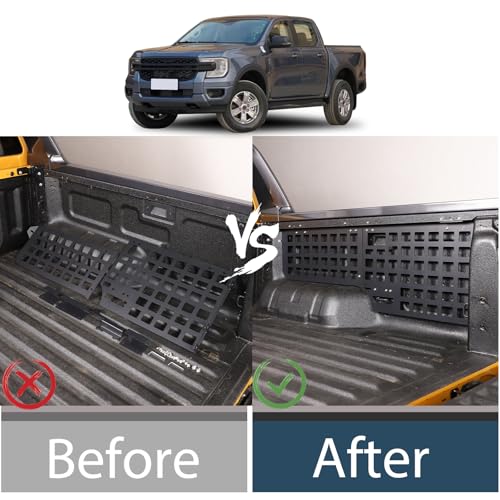 Lcojicep Side Bed Molle Panel Compatible with Ford Ranger 2023 2024+，Short Bed Truck Bed Panel Rear Storage Organizer Cargo Shelf Rack Replacement Accessories (Style A,Right) - Image 2