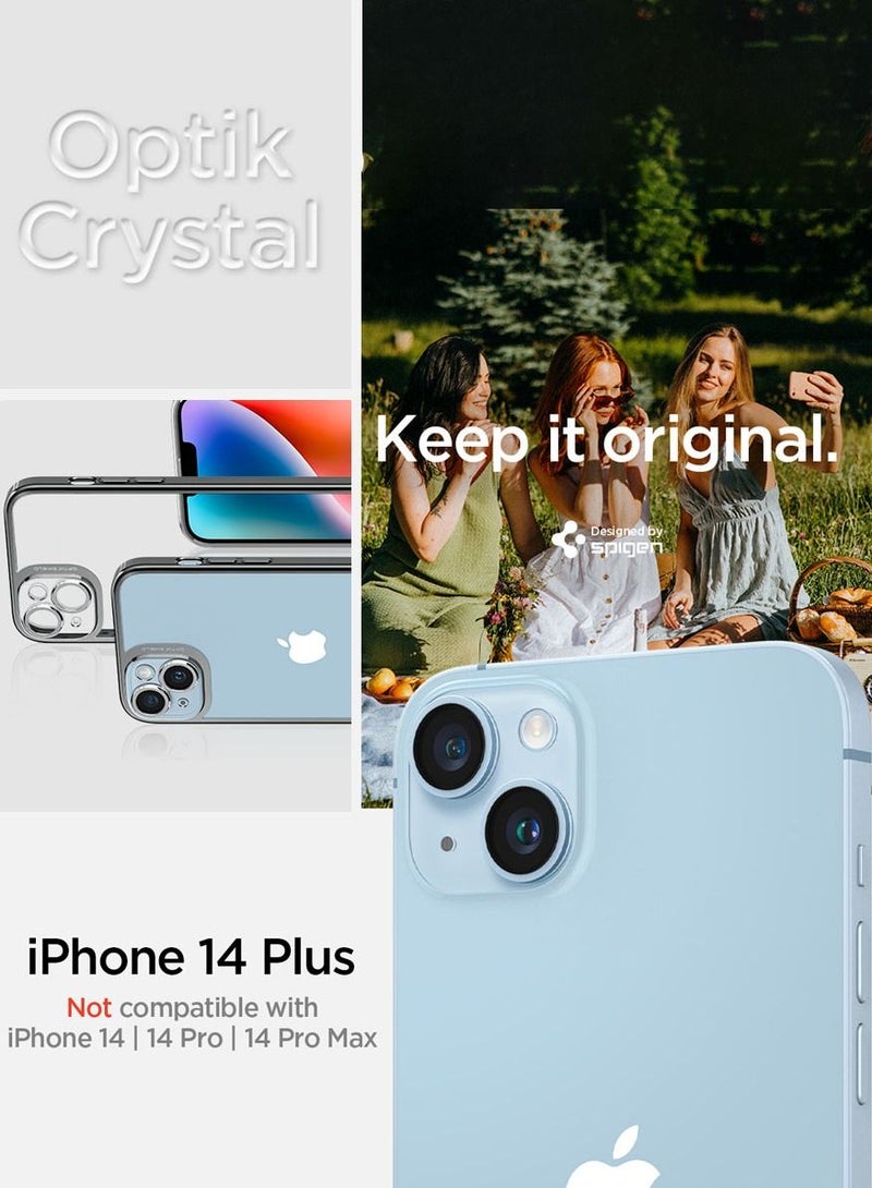 Spigen Optik Crystal for iPhone 14 PLUS case cover - Chrome Gray - Image 2