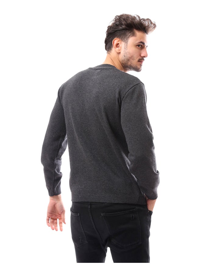 Andora - Heather Grey Slip On With Buttons Pullover_Grey - Image 1