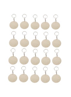Maitri 20 Pcs Round Shape Key Chains with Ring 50 x 50 mm Art and Craft with Smooth Surface It is Suitable for All Type of Craft Activities Mandala Art MDF Board Suitable for Decoupage
