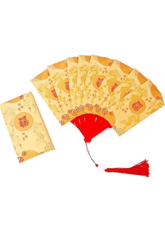 Generic 1 Pcs Chinese New Year Red Envelope, 2025 Year of The Snake Fan Shape Lucky Money Envelopes Red Packets Hongbao Cash Envelopes for Lunar Spring Festival Wedding Birthday Party  - Image 1