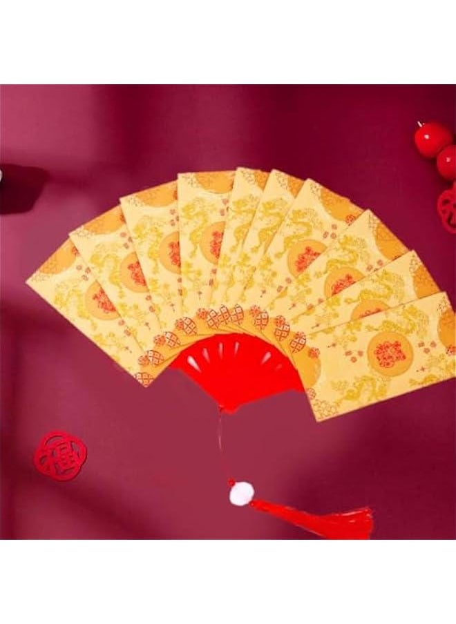 Generic 1 Pcs Chinese New Year Red Envelope, 2025 Year of The Snake Fan Shape Lucky Money Envelopes Red Packets Hongbao Cash Envelopes for Lunar Spring Festival Wedding Birthday Party  - Image 2