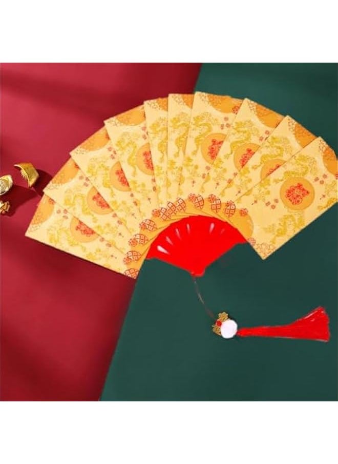 Generic 1 Pcs Chinese New Year Red Envelope, 2025 Year of The Snake Fan Shape Lucky Money Envelopes Red Packets Hongbao Cash Envelopes for Lunar Spring Festival Wedding Birthday Party  - Image 4