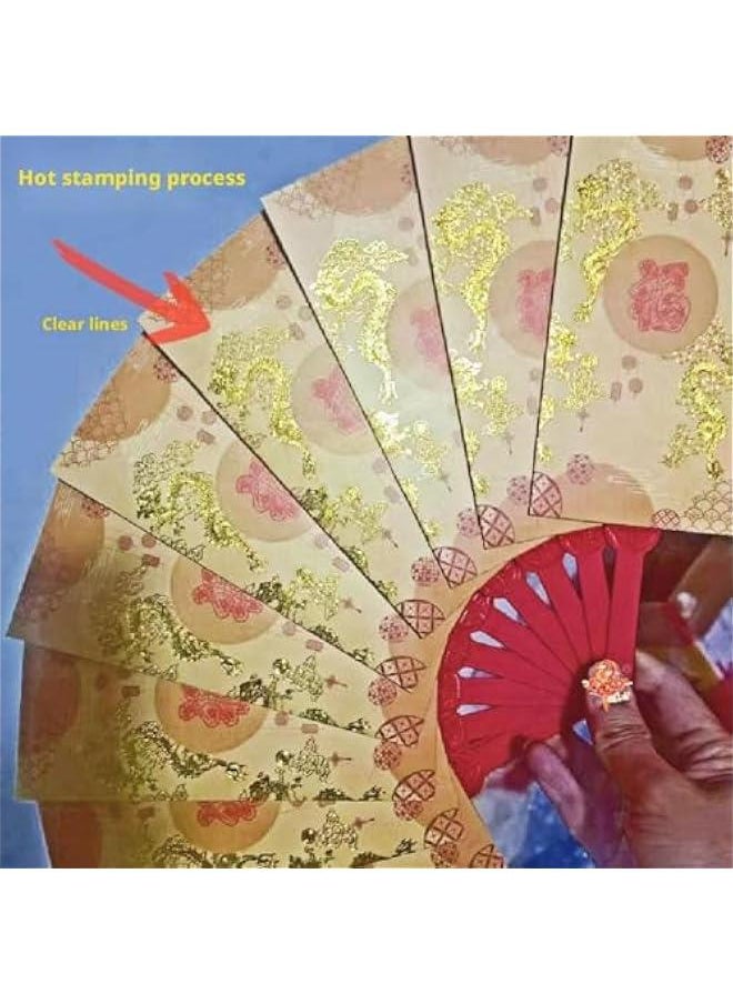 Generic 1 Pcs Chinese New Year Red Envelope, 2025 Year of The Snake Fan Shape Lucky Money Envelopes Red Packets Hongbao Cash Envelopes for Lunar Spring Festival Wedding Birthday Party  - Image 5