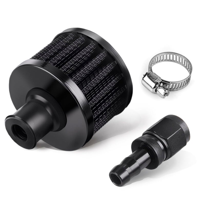 CNRAQR 9mm Fuel Cell BreatherVent Air Filter 6AN Female Fitting Kit - Image 3
