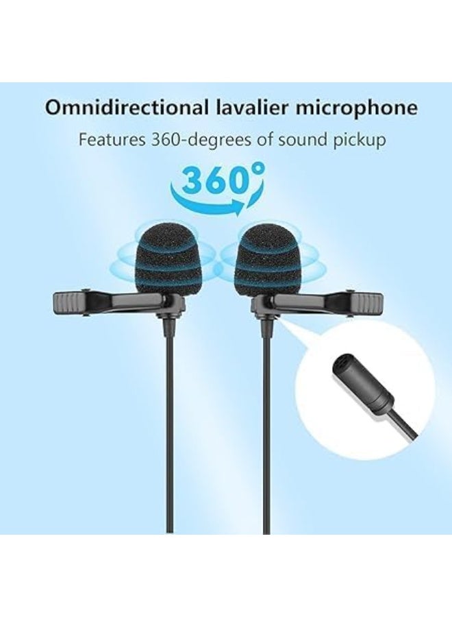 Dual Lavalier Microphone – Wired Clip-on Mic for Mobile Phones & Cameras – Clear Audio for Interviews & Content Creation - Image 2
