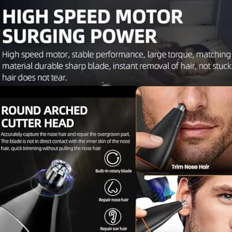 VGR V-634 4-in-1 Rechargeable Men's Grooming Kit, Waterproof Hair and Body Trimmer with LED Display, 4 Interchangeable Heads, 9 Guide Combs, USB Charging (Green) - Image 4