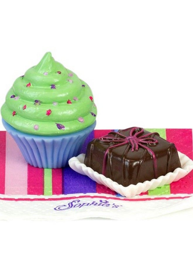 Sophia's Dollsized Sprinkled Cupcakes & Petit Fours Dessert Set With 8 Pretend Treats Plus Napkins For 18" Dolls, Multicolor - Image 5
