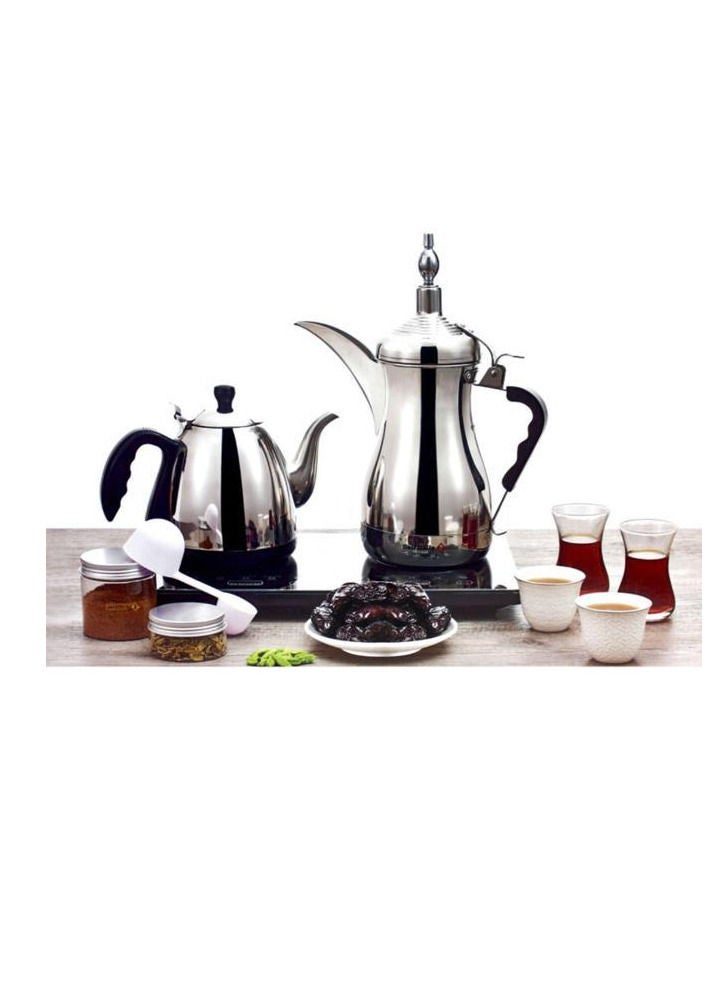 ماكينة صنع الشاي والقهوة العربية 1 لتر 1600 وات GA-C9845 أسود/ فضي - Image 4