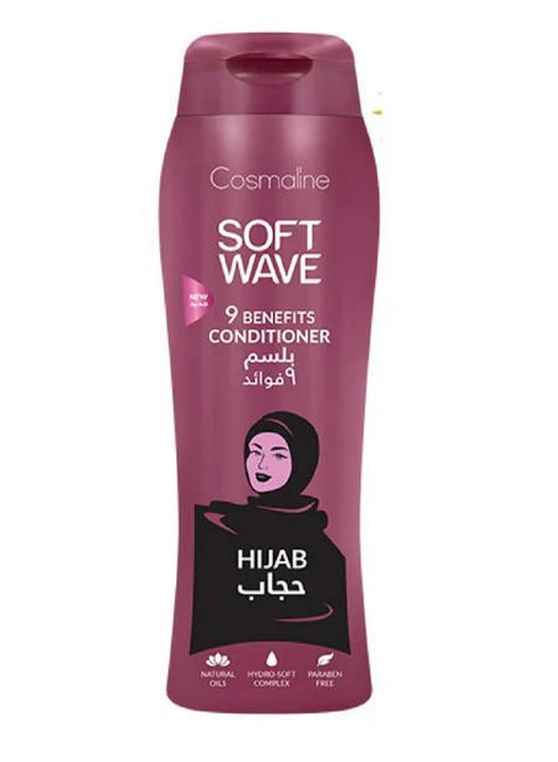 كوزمالين بلسم سوفت ويف 9 فوائد مع الكيراتين والمكاديميا وزيت الزيتون للحجاب 400 مل - Image 2