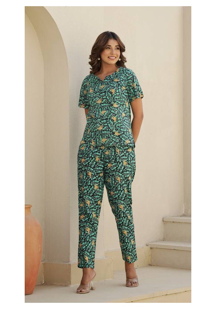 Label Flavia طقم متناسق باللون الأخضر للنساء - Image 3