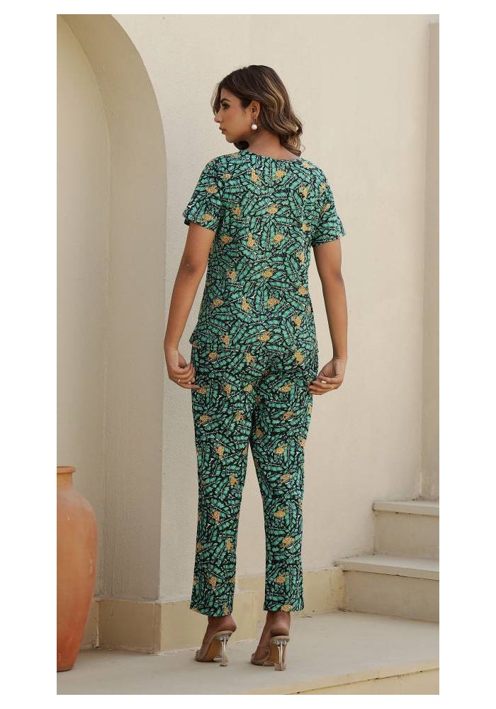 Label Flavia طقم متناسق باللون الأخضر للنساء - Image 2