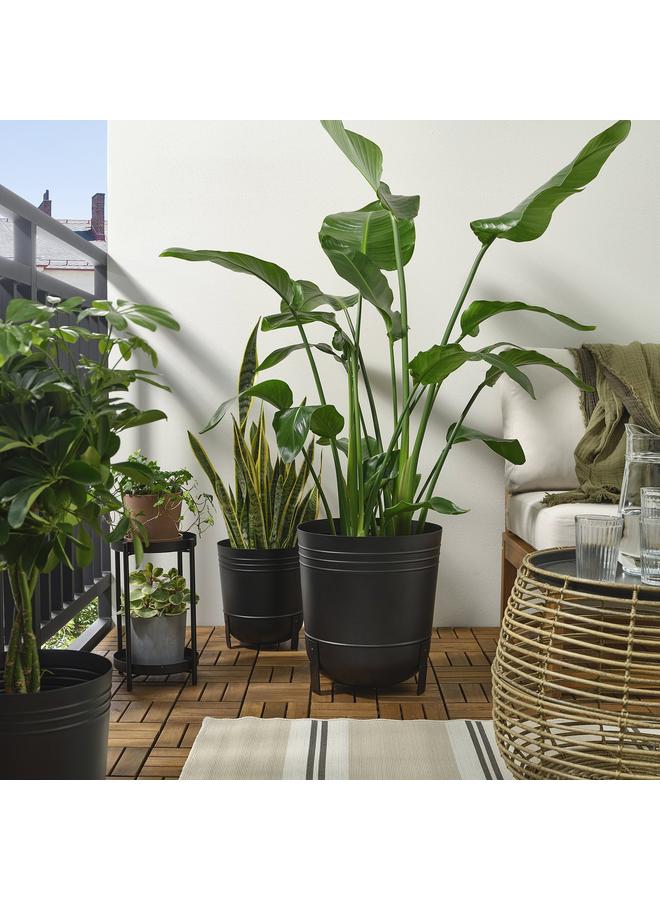 erorex Plant Pot, In/Outdoor/Black, 32 Cm - Image 2