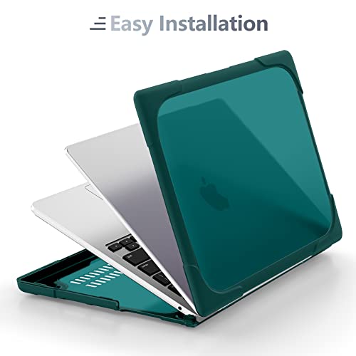 Batianda for New MacBook Air 13.6 inch Case 2025 M4 2024 2022 Release Model A3240 A2681(M2) A3113(M3), Heavy Duty Shockproof Protective Hard Shell with Fold Kickstand & Keyboard Cover, Teal - Image 4