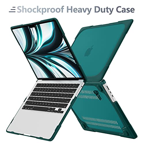 Batianda for New MacBook Air 13.6 inch Case 2025 M4 2024 2022 Release Model A3240 A2681(M2) A3113(M3), Heavy Duty Shockproof Protective Hard Shell with Fold Kickstand & Keyboard Cover, Teal - Image 5