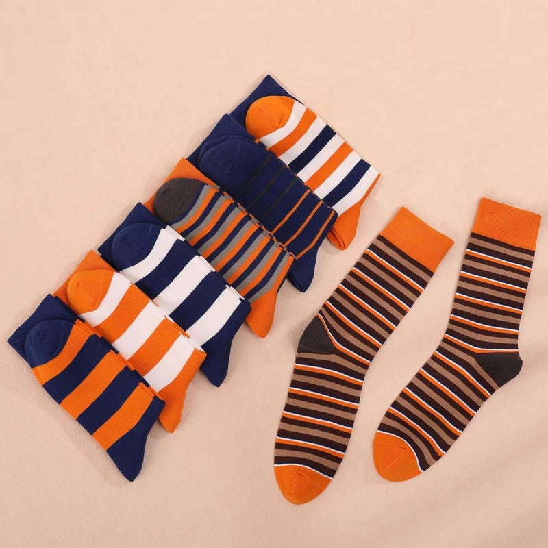 TOEJYJ Mens Fun Dress Socks, Pattern Funny Casual Socks Pack, Colorful Striped Cotton Novelty Socks Size 10-13 - Image 2
