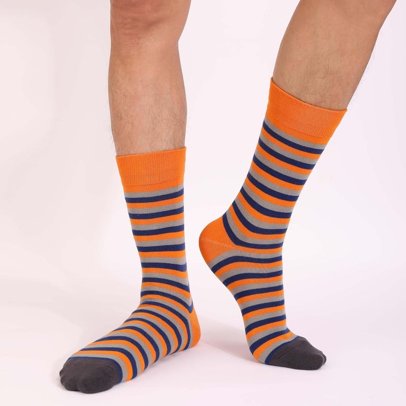 TOEJYJ Mens Fun Dress Socks, Pattern Funny Casual Socks Pack, Colorful Striped Cotton Novelty Socks Size 10-13 - Image 3
