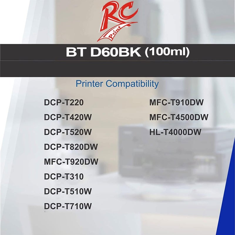 RC PRINT Ink Compatible for Brother DCP T220 T420 T520 T820 T920 T310 T510 T710 Printers, Pack of 2 Black 108ml Each - Image 4