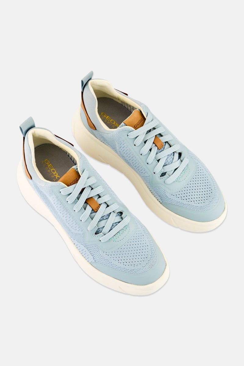 GEOX Women D Nebula 2 ace Up Sneakers, Light Blue - Image 3