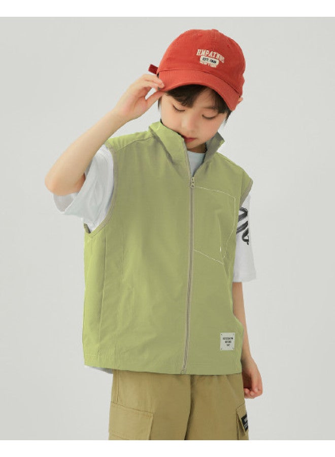 stylish And Trendy】kids' Outdoor Functional Vest, 2025 Spring/autumn Sleeveless Jacket For Boys - Image 1
