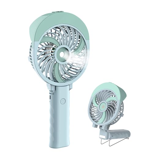 HandFan Personal Misting Fan 55ml Large Water Tank Poratable Handheld Rechargeable Mister Fan Battery Operated Mist Fan 180Foldable 3 Speeds for Travel Beach Camping Outdoors MakeupGreen - Image 1