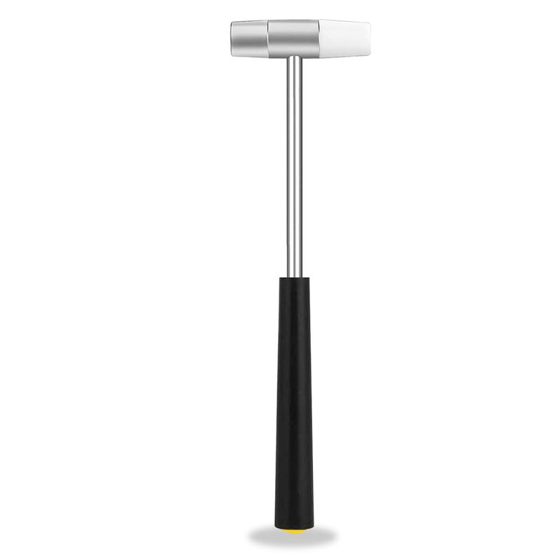 Dual Head Small Hammer Plastic Head and Metal Head Double face Jewelry Mallet Mini Hammer for Crafts Watch Tuning Woodworking Toys DIY Leather Instruments 7 Inches
